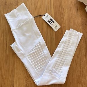 Alo High Waisted Moto Legging - White